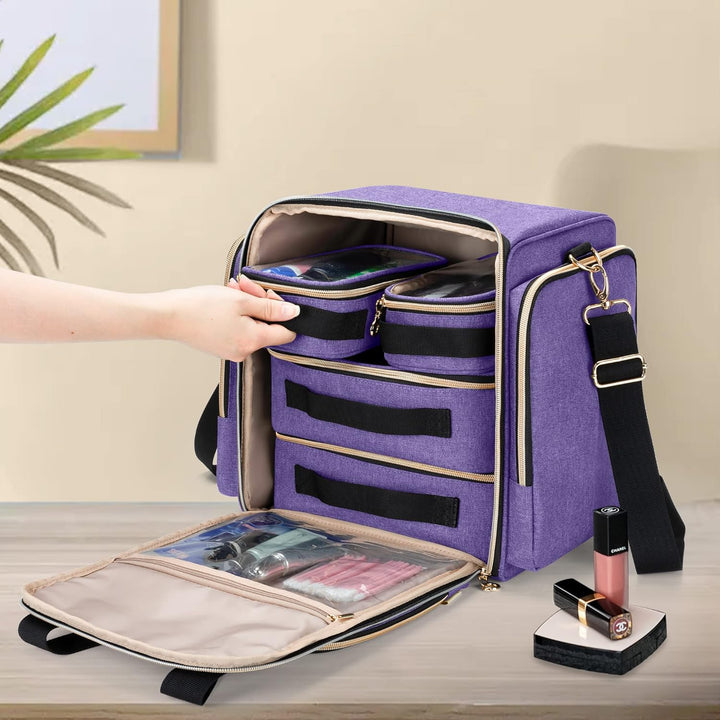 Luxja Kosmetiktasche für Damen & Herren, Kulturbeutel mit Grosser Kapazität, Schminktasche für profe