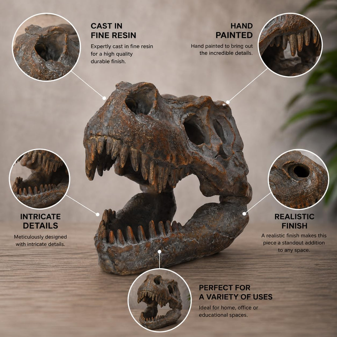Nemesis Now Figur Tyrannosaurus Rex Totenkopf, freistehend, 18,5 cm, Grau