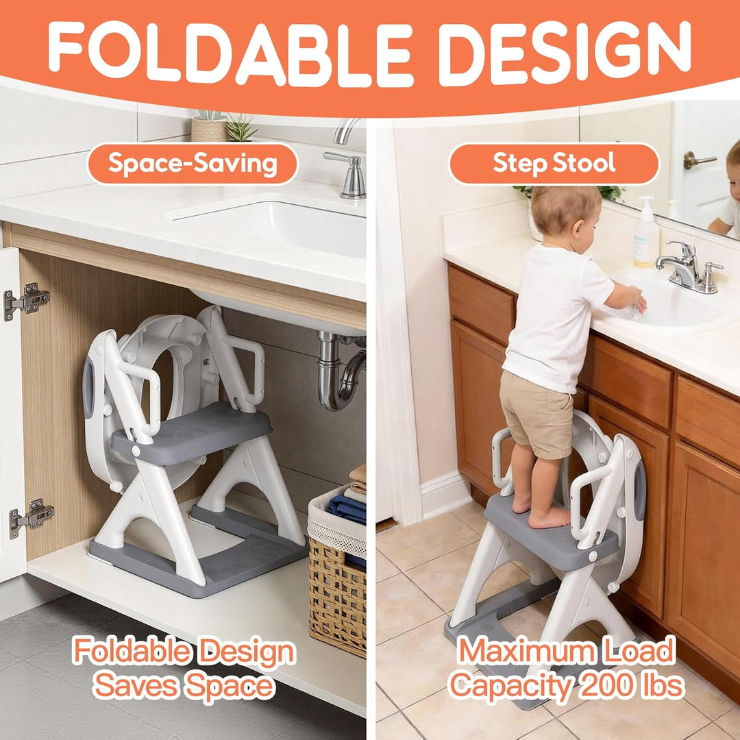 SKYROKU Toilettensitz 2 in 1 Toiletten Aufsatz für Kinder 2-7 Jahre Upgraded Stabil bis 90kg PP(BPA-