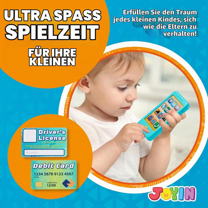 JOYIN Kleinkind Spielen Telefon, blau Spielzeug Telefon Set, Keyfob Schlüssel Spielzeug und Kreditka