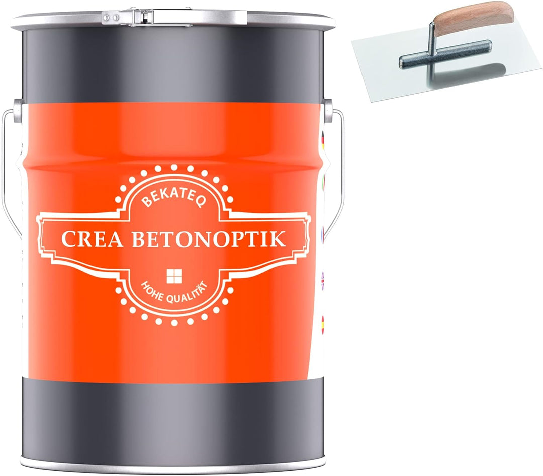 BEKATEQ Betonoptik in Betongrau 6kg, Moma Style Betonlook bis 15qm Betonspachtel inkl. Werkzeug, Eff