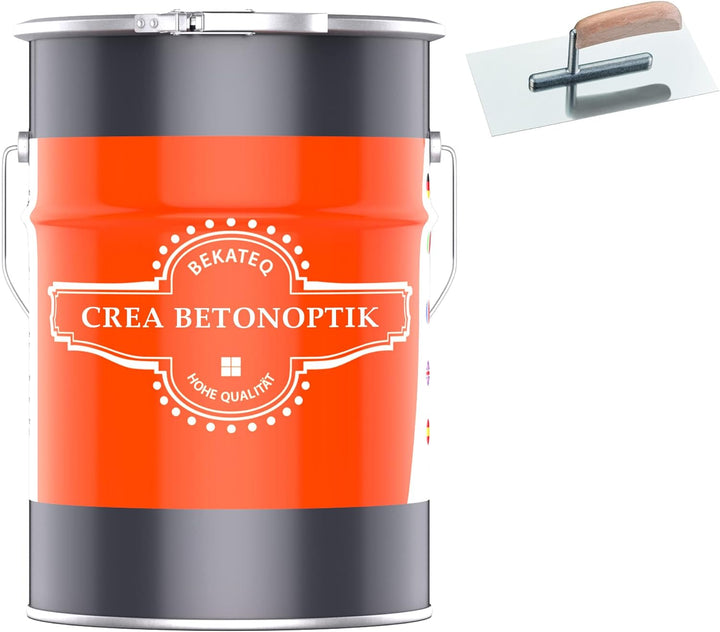 BEKATEQ Betonoptik in Betongrau 6kg, Moma Style Betonlook bis 15qm Betonspachtel inkl. Werkzeug, Eff