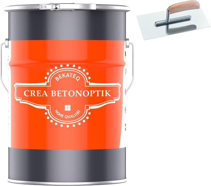 BEKATEQ Betonoptik in Betongrau 12kg, Moma Style Betonlook bis 30qm Betonspachtel inkl. Werkzeug, Ef