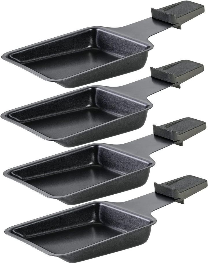 Spring Raclette Compact Pfännchen 4 Stück, Edelstahl, schwarz, 4.6 x 12 x 21.2 cm