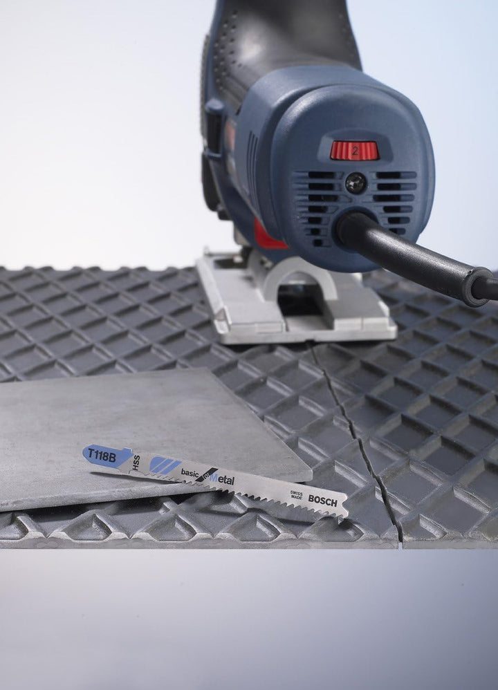 Bosch 5x Stichsägeblatt T 118 BF Flexible for Metal (für Stahlbleche, Professional Zubehör Stichsäge