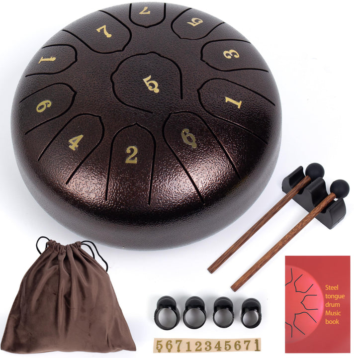 Regentrommel für Draussen Stahlzungentrommel Instrument für Yoga und Meditation - 6 Zoll 11 Töne C-D