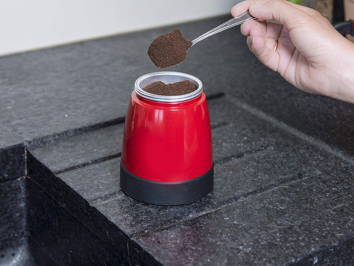 Bestron Elektrischer Espresso-Kocher mit Basis, Viva Italia, Für 6 Espressotassen: 180 ml, 480 Watt,