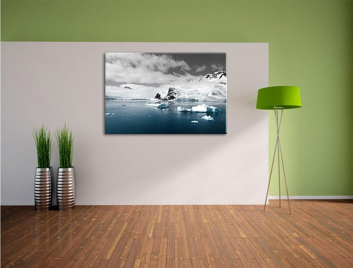 Pixxprint Winterlandschaft in der Antarktis als Leinwandbild/Grösse: 100x70 / Wandbild/Kunstdruck/fe