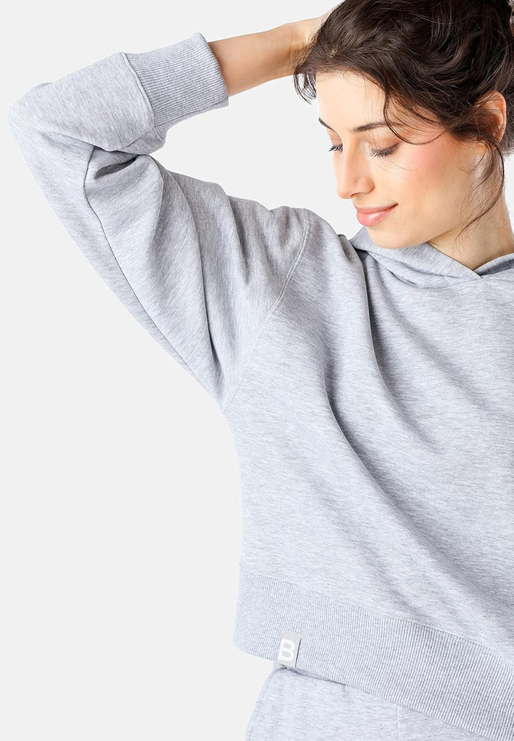 Bellivalini Kapuzenpullover kurz Damen Sportanzug Oberteil Jogging Pullover BLV208 XS Melange, XS Me