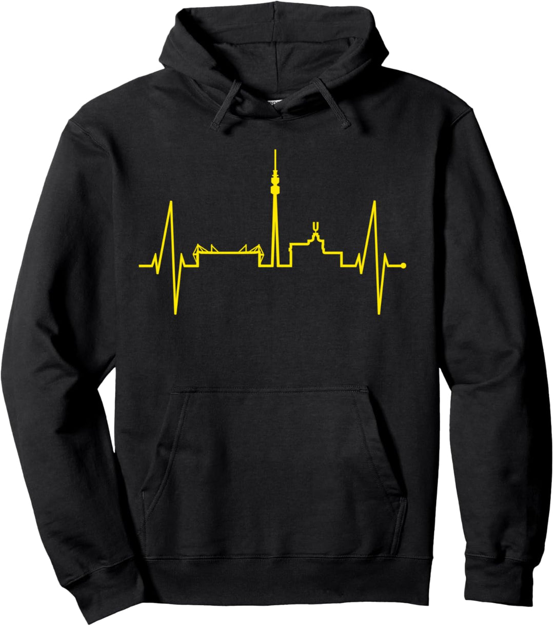 Dortmund Herzschlag Skyline Puls Ruhrpott Stadion Dortmunder Pullover Hoodie
