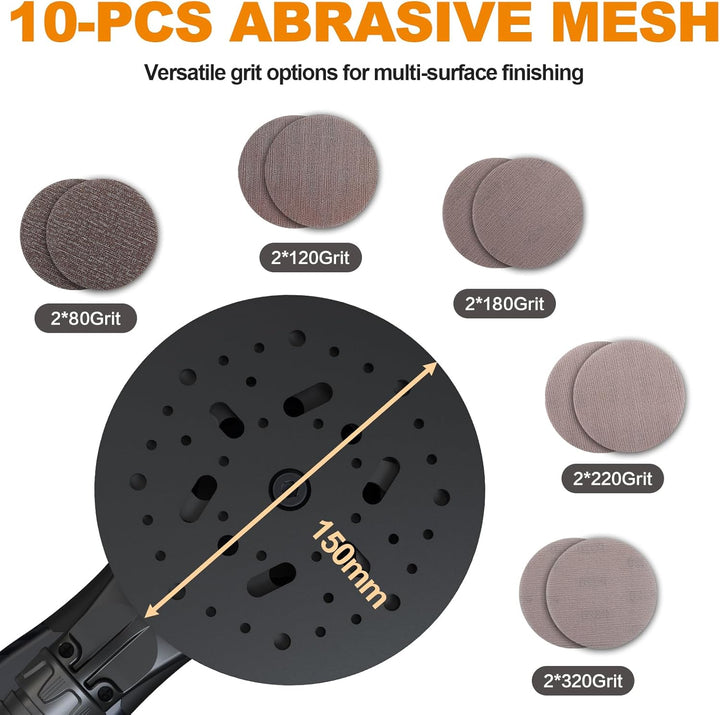 MAXXT 5,0 mm Brushless Exzenterschleifer 230V mit Dreikernverkabelung - Vielseitiger Elektrischer Sc