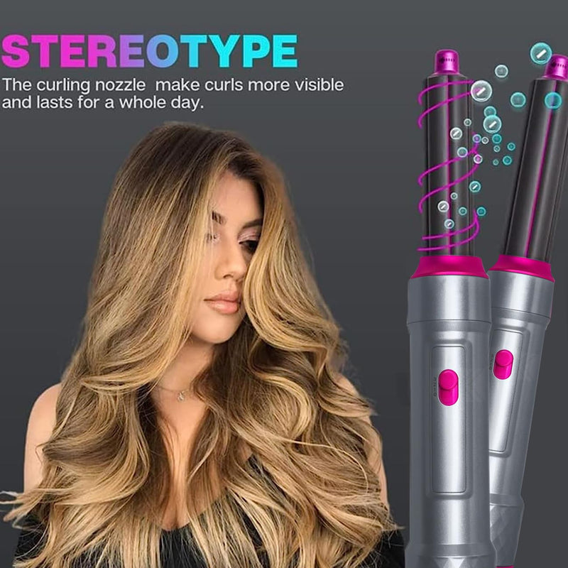 Hairstyler Set, 5 in 1 Air styler, Negativ Lonen Haarstyler mit Lockenstab automatisch, Air Styler T