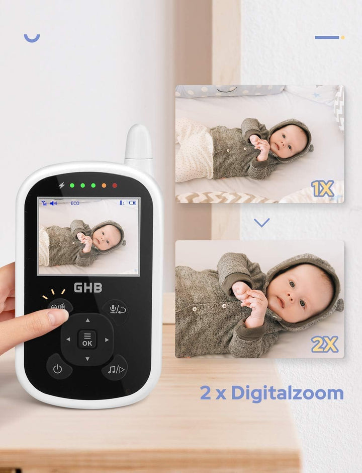 GHB Babyphone mit Kamera Baby Monitor mit ECO Modus Gegensprechen Gegensprechen Lange Akkulaufzeit N