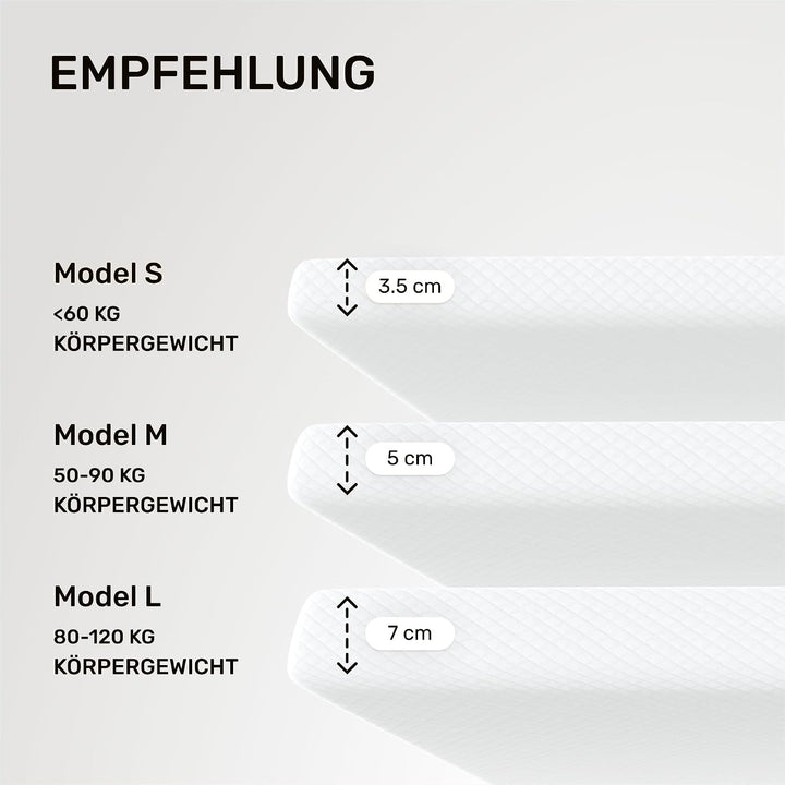 Dailydream Cooling Topper 140x200cm aus Memory Foam, 5 cm hoch | Edition Cool Touch, H1/2, kühlende