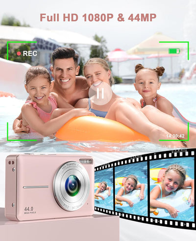 Zostuic Digitalkamera Fotokamera mit 32GB Karte,FHD 1080P 44MP Fotoapparat 16X Digitalzoom Einfache
