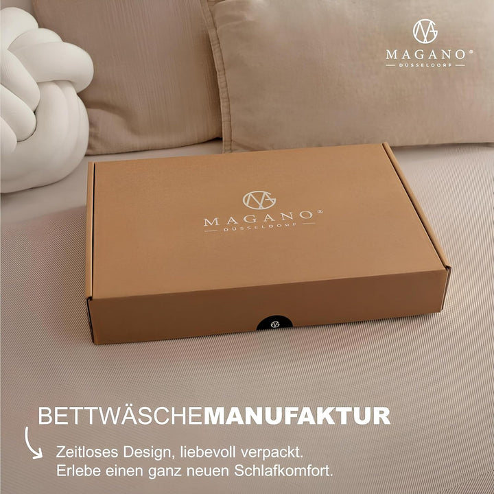 Magano® Premium Bettwäsche 135x200 Beige | Weich & Bügelfrei | Hypoallergen & Atmungsaktiv | Deckenb