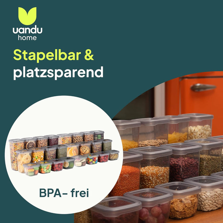 uandu Vorratsdosen mit Deckel Luftdicht | Aufbewahrungsbox Küche | Aufbewahrung & Organisation | Vor