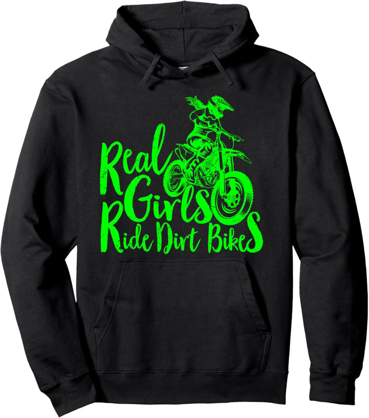 Real Girls Ride Dirt Bikes Lustiges Zitat für Girl Pullover Hoodie