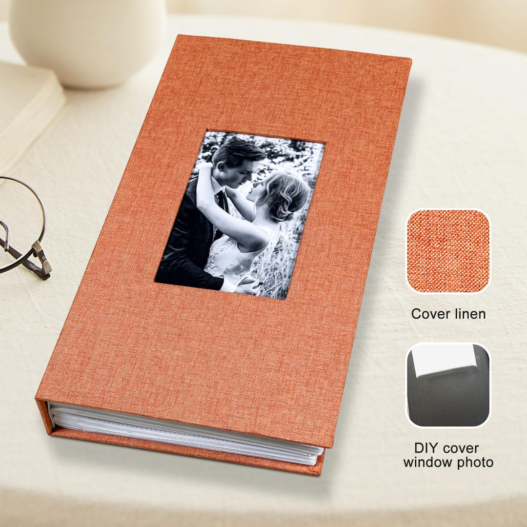 Fotoalbum 10,2 x 15,2 cm mit 420 Taschen, Einsteck-Bilderalben, Leineneinband, Erinnerungsbuch mit F