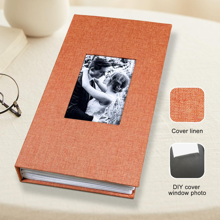 Fotoalbum 10,2 x 15,2 cm mit 420 Taschen, Einsteck-Bilderalben, Leineneinband, Erinnerungsbuch mit F