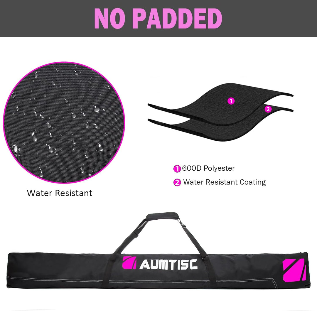 AUMTISC Skitasche Set Skisack &Skischuhtasche Längenverstellbare Bis 200 cm für 1 Paar Ski & Skischu