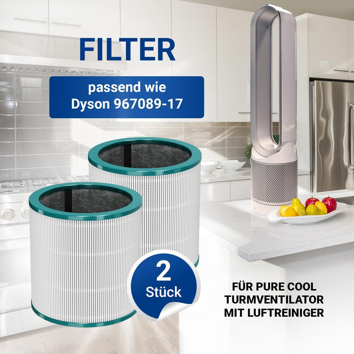 VIOKS 2x Luftfilter Hepa Ersatz für Dysоn Pure Cool Link Filter 967089-17 968126-03 - Ersatzfilter L