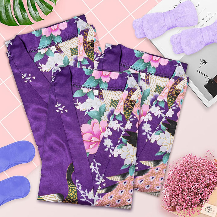 24 tlg Spa Party Set für Mädchen, Kinder Bademantel-Set mit 6 Kinder Bademäntel Augenmasken Haarbänd