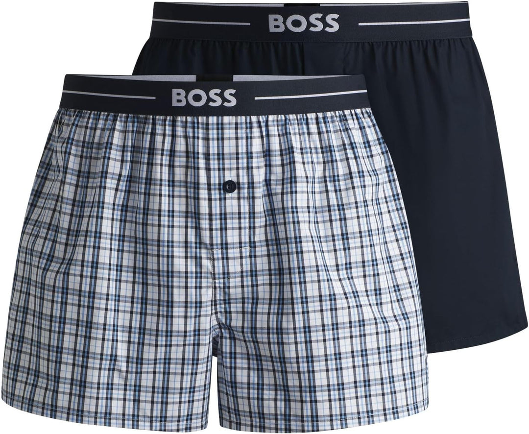 BOSS Herren Boxershorts, 2er Pack S New - Dark Blue405, S New - Dark Blue405
