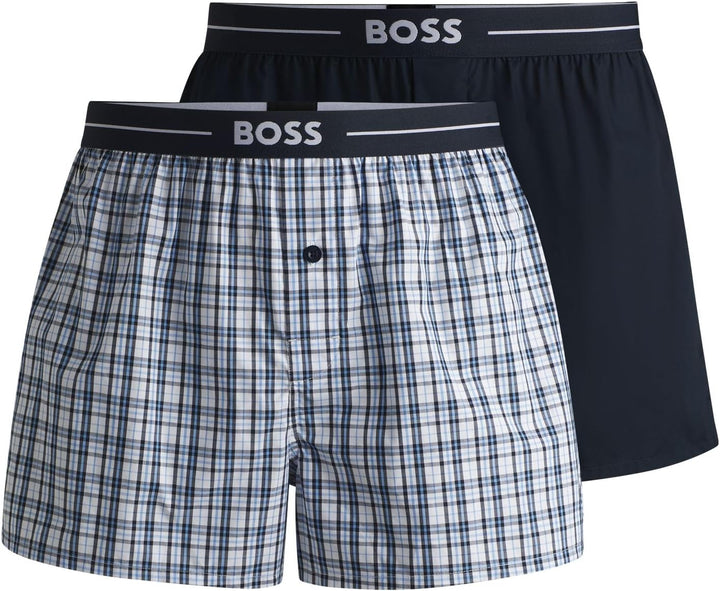 BOSS Herren Boxershorts, 2er Pack S New - Dark Blue405, S New - Dark Blue405