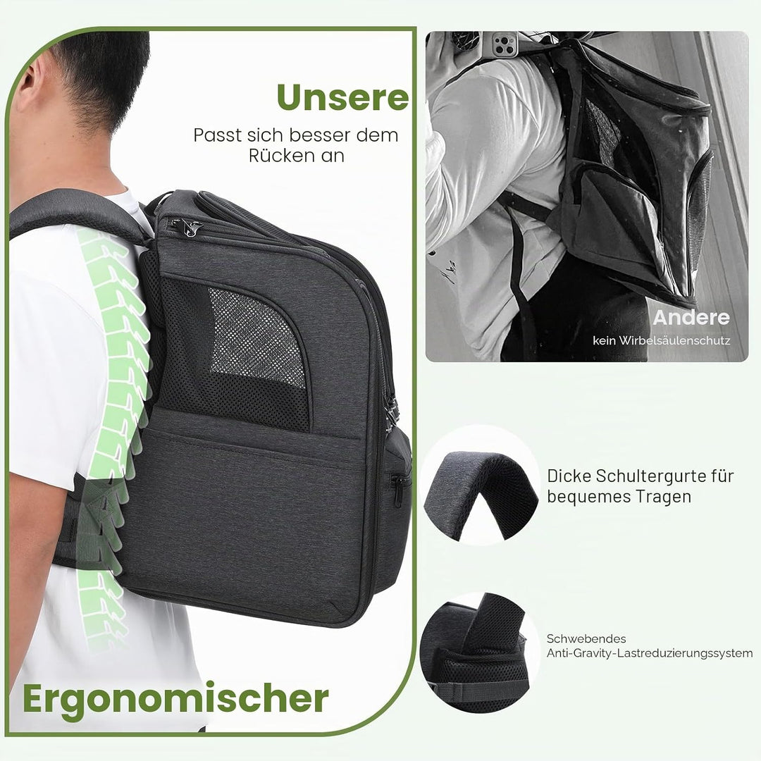 Pecute Katzenrucksack Hunderucksack Haustier Rucksack, Belastung Verringern Hundetasche, Katzentasch