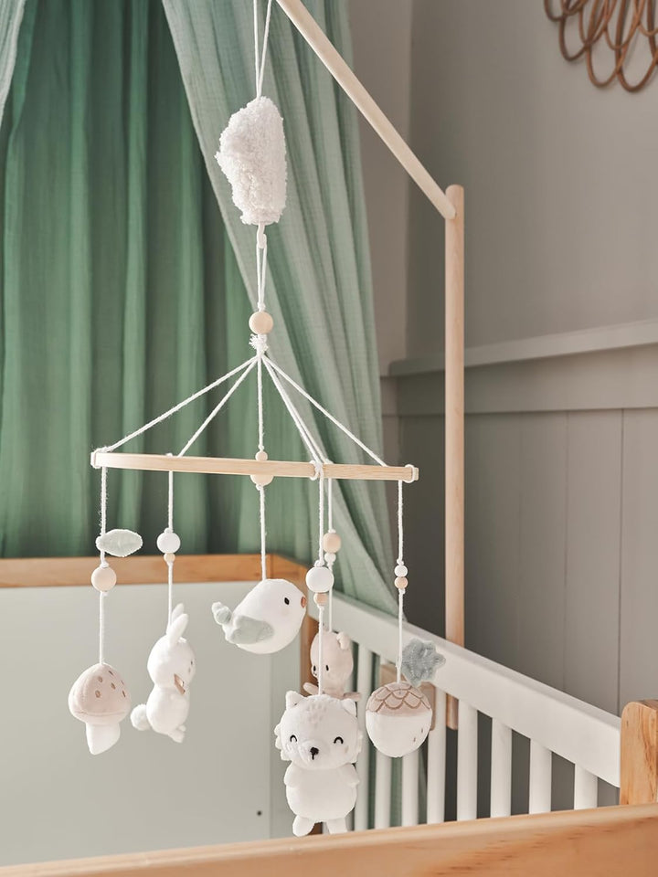 VERTBAUDET Baby Musik-Mobile WALDSPAZIERGANG salbeigrün
