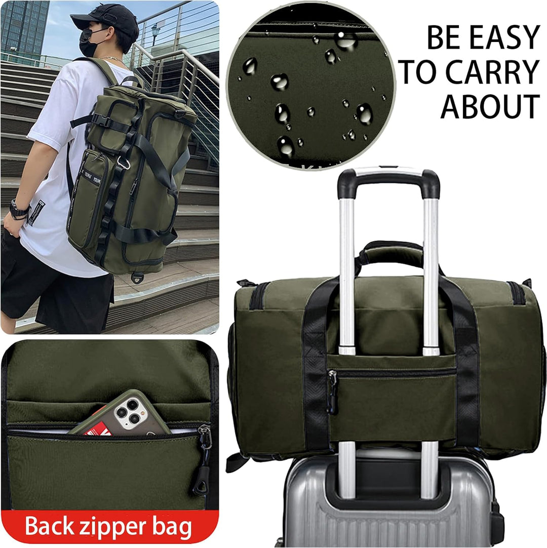 Reisetasche Damen Herren, 65L Wasserabweisende Sporttasche, Large Capacity Reise Tasche Gym Bag, mit