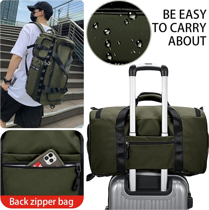 Reisetasche Damen Herren, 65L Wasserabweisende Sporttasche, Large Capacity Reise Tasche Gym Bag, mit