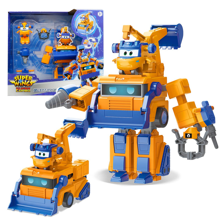 Super Wings Verwandlungsroboter Marty, 16 cm gross, 2-in-1 Verwandlungsroboter Fahrzeugspielzeug, mi