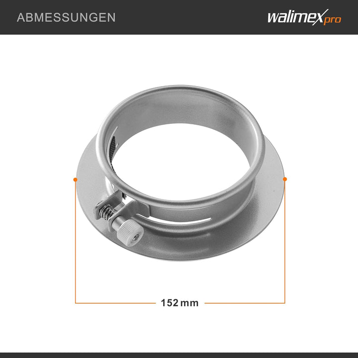 Walimex Softboxadapter für Profoto (Aussendurchmesser: 15,2 cm), Silber, Profoto