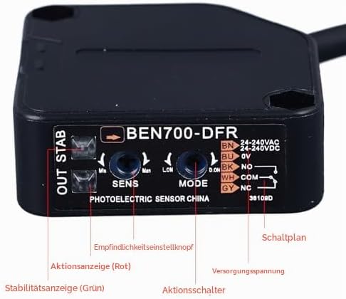 Fotoelektrischer Schalter – Fotoelektrischer Strahlsensor, Dämmerungssensor, Hochpräziser Infrarot N