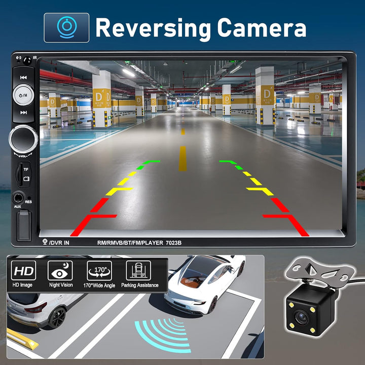 Camecho Doppel DIN Autoradio Bluetooth 7 Zoll BildschirmTouchscreen MP5 Player USB/SD/AUX-in/FM/Andr