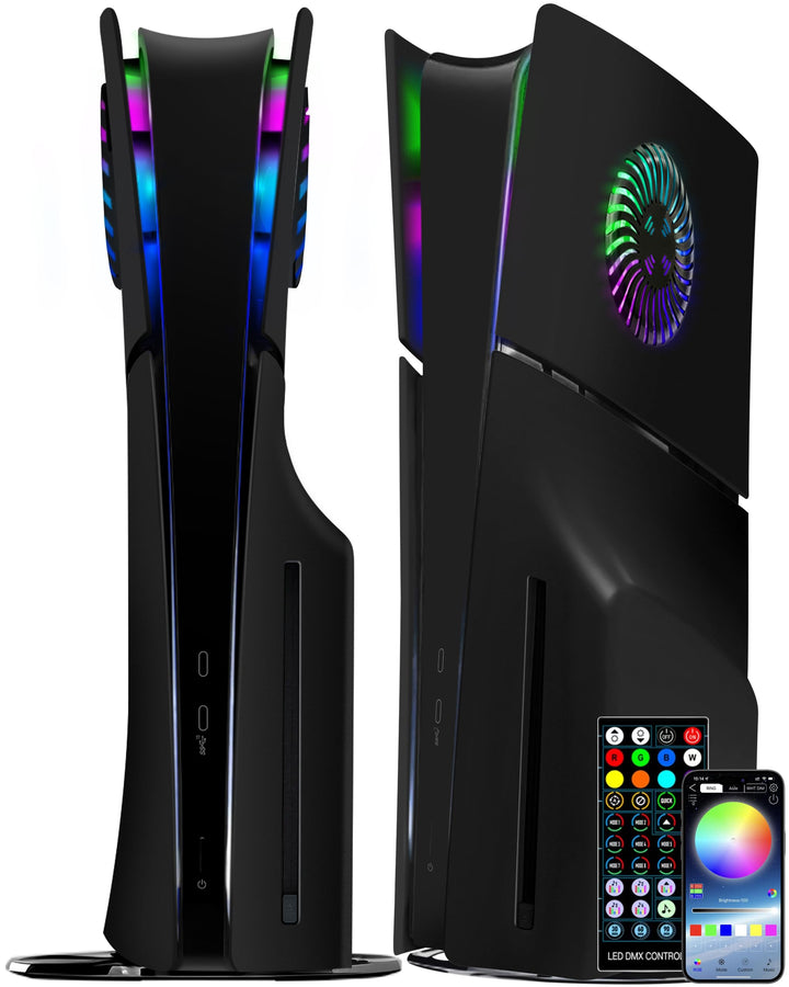 Joso Frontblende für PS5 Slim Disc Edition, Kratzfeste, staubdichte Ersatzhülle mit RGB-Ring, Abdeck