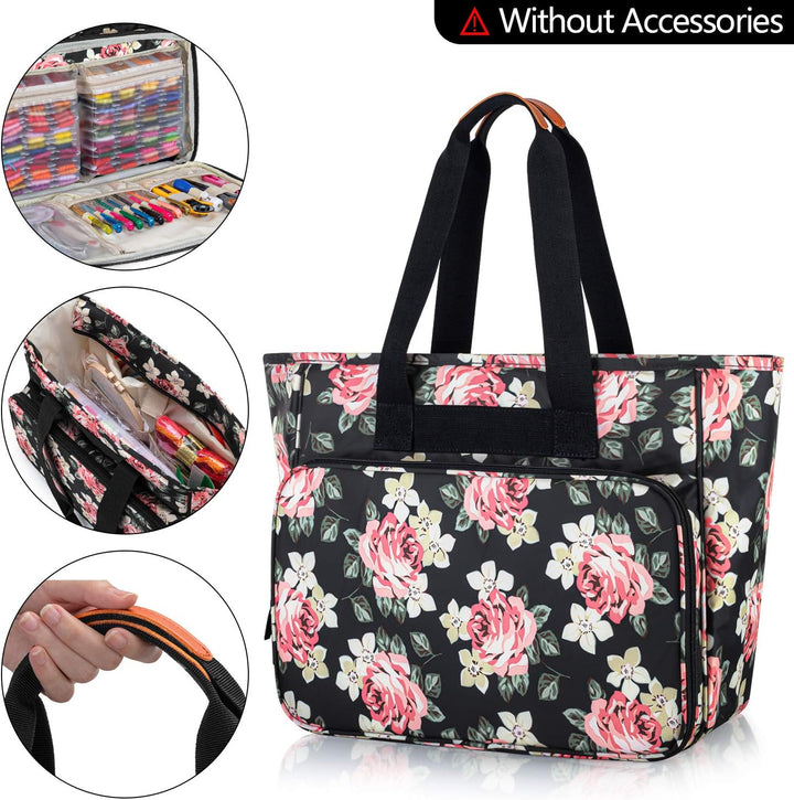 Yarwo Reisetasche für Kreuzstich Tool Kit, Aufbewahrungstasche für Stickerei Set, Tragetasche für St