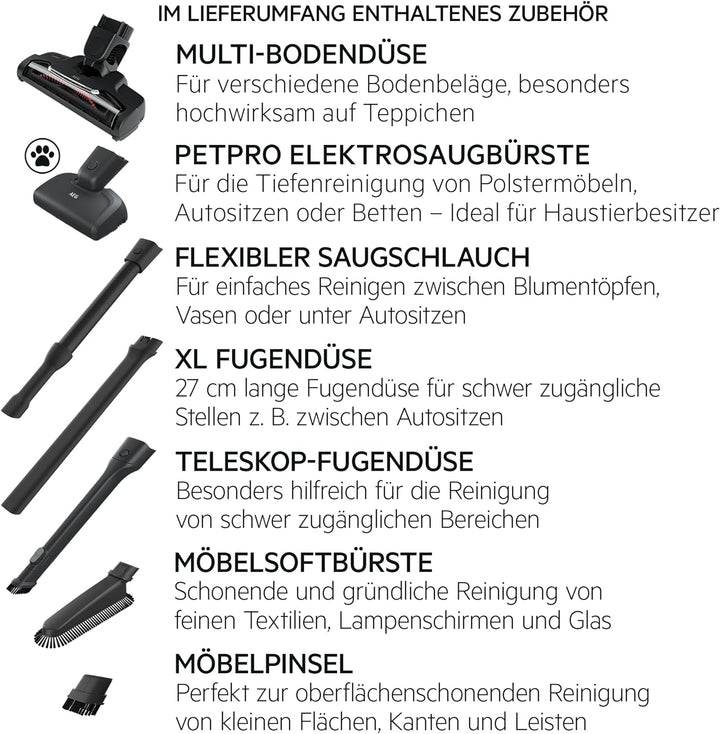 AEG QX7-1-I360 Akku Staubsauger kabellos / Staubsauger beutellos / leise / Handstaubsauger Akku / 50
