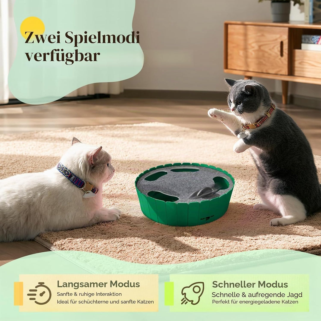 Pawaboo Katzenspielzeug Elektrische Maus, Interaktiv Kätzchen Spielzeug Katzenbett Kratzmatte Katzen