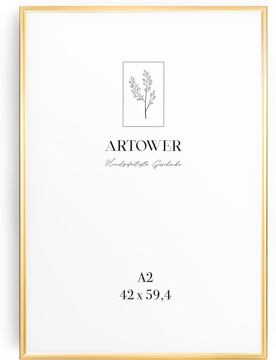 Artower® Bilderrahmen Gold Metall Dünner Rahmen für DIN A2 42 x 59,4 cm | Posterrahmen Gross Collage