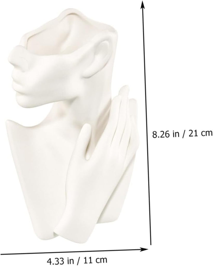 BESPORTBLE 1stk Menschliche Keramikvase Figur Blumentopf Vase Mit Blumenarrangement Moderne Vase Aus