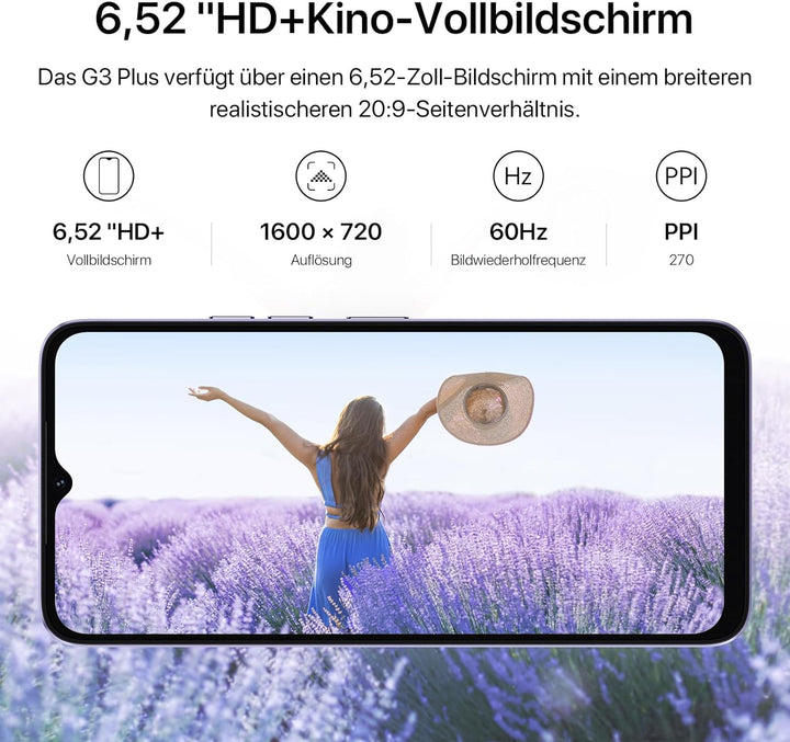 UMIDIGI G3 Plus Smartphone Ohne Vertrag (2023),Android 13 Handy, 8GB+128GB/1TB Simlockfreie Handys,6