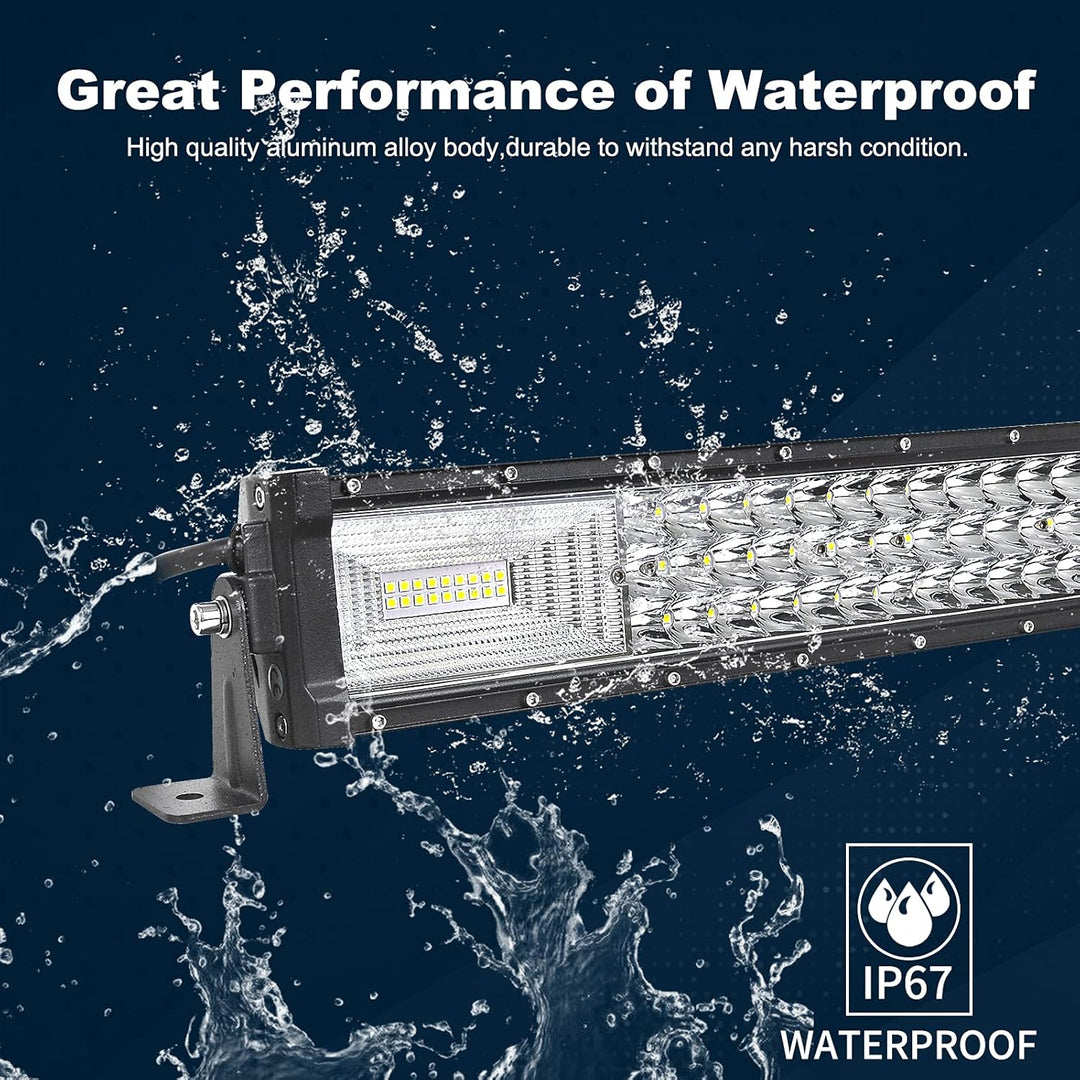 AUXTINGS LED Zusatzscheinwerfer Scheinwerfer mit 3 Reihen 82 cm 405W LED Nebelscheinwerfer gebogen,