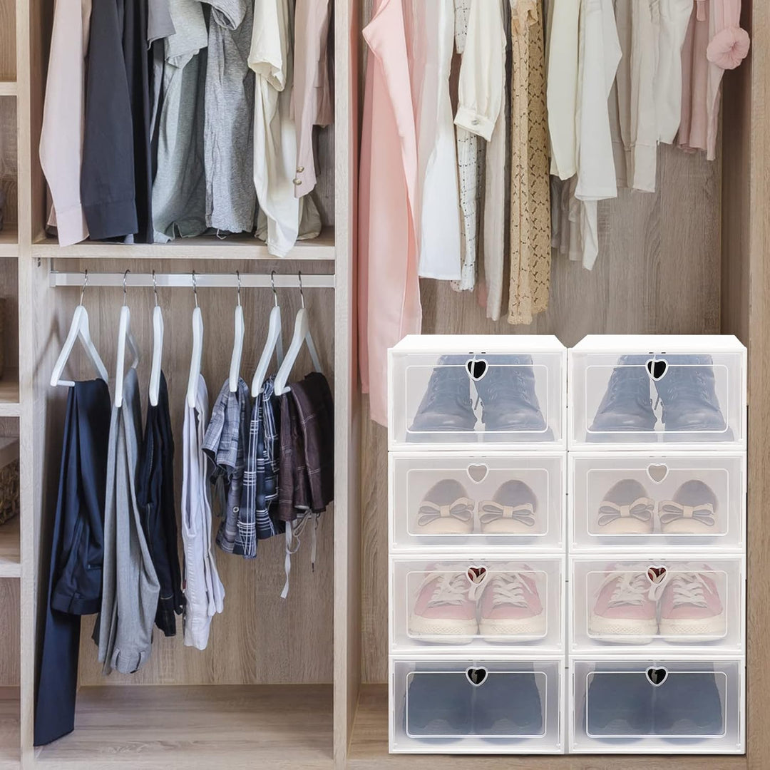 SHZICMY 20X Schuhboxen, Aufbewahrungsboxen für Schuhe, Schuh-Organizer Schuhaufbewahrung, Kunststoff