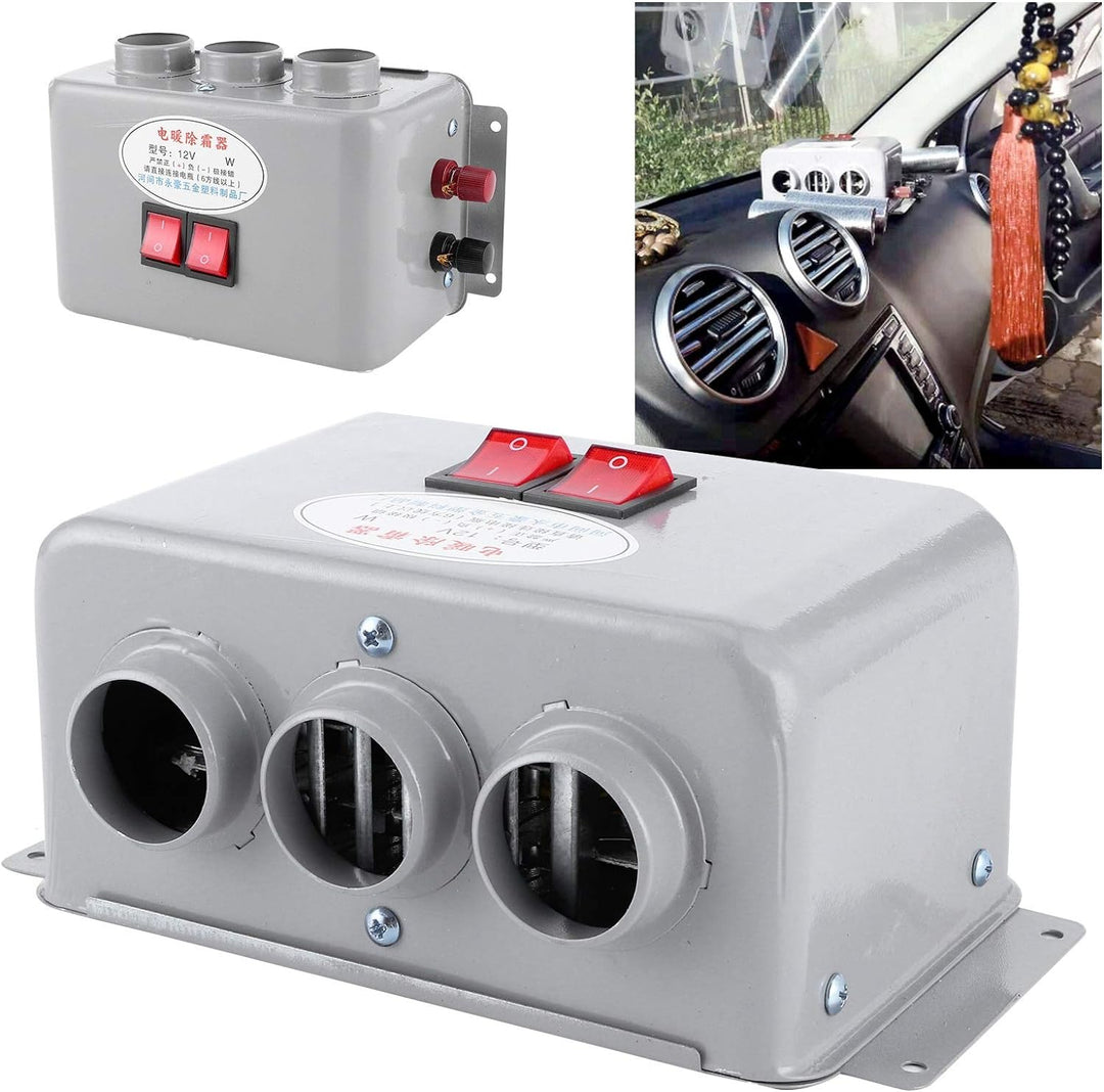 Autoheizung, 12V Kompaktautoheizung 3-Loch 600W - 800W Winterschnelle Heizung Wärmer Frost Entfernen