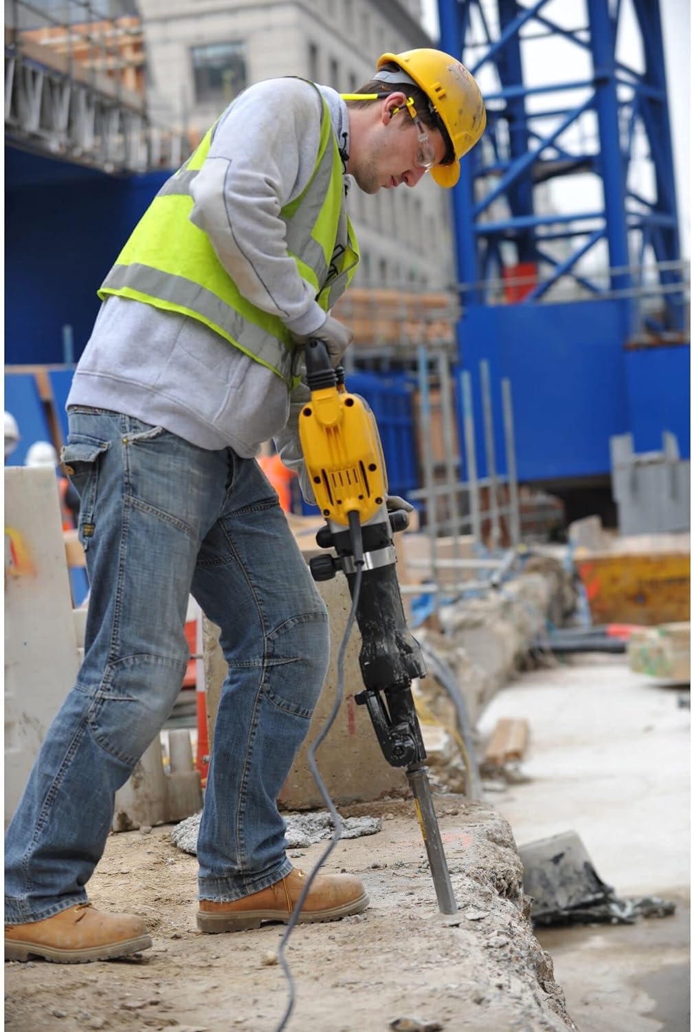 Dewalt Sechskant-Meissel (28 mm-Sechskant Flachmeissel, 32 mm Breite, Gesamtlänge 521 mm für den Ein