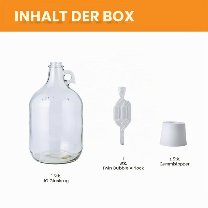Home Brew 2118551 Ohio Weingärer aus Glas, inkl. Gummistopfen und Luftschloss, ca. 45 l