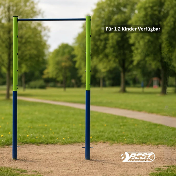 Best Sporting Garten-Turnreck Einzel- oder Doppel-Turn-Reck, Garten-Reck, grün-blau (Einzel - 118 cm
